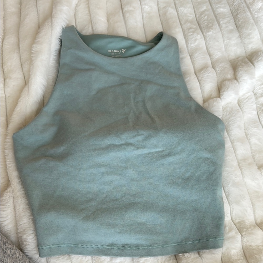 Old Navy Green Fitted Crop Tank Top
